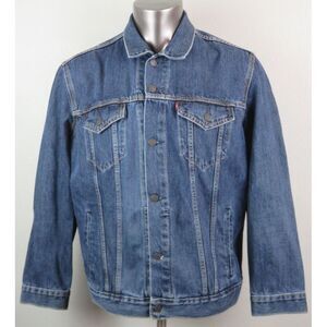 Mens‎ Levis Denim Trucker Jacket Size XL Type 3 Y2K Cotton Blue
